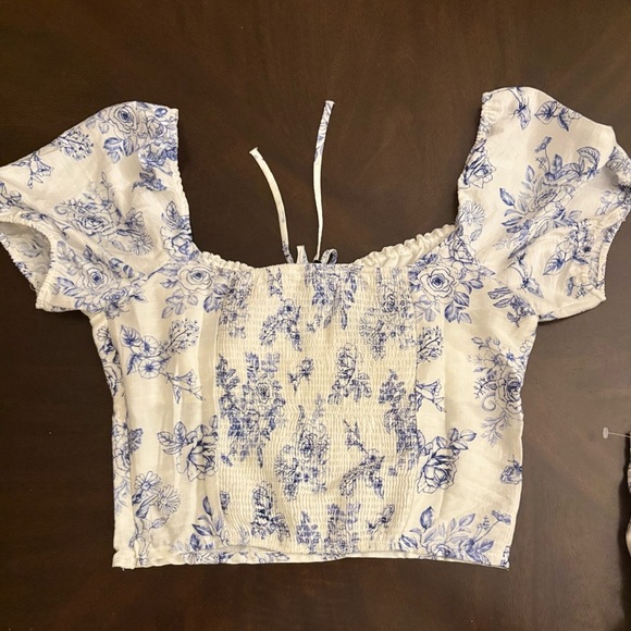 Love Tree 2 Piece Off Shoulder Balloon Skirt Floral Set - Picture 7 of 16